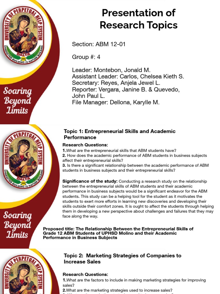 Research on ABM Students' Skills and Performance | PDF | Marketing | Retail