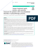 Asoociations Between Treatment Goals, Patient Characteristics, and Outcome Measures For Patients With MSK Disorders in Phsyiootherapy Practice