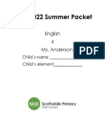 4th Grade English Summer Packet 21 - 22