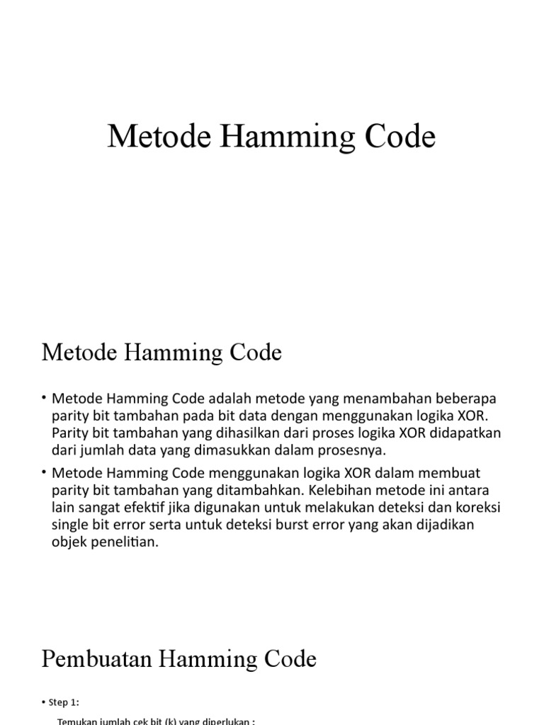 Metode hamming code pdf