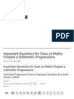 Important Questions For Class 10 Maths Chapter 5 Arithmetic Progressions - Learn CBSE