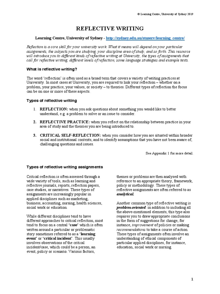 Reflective Writing | PDF | Identity (Social Science) | Learning