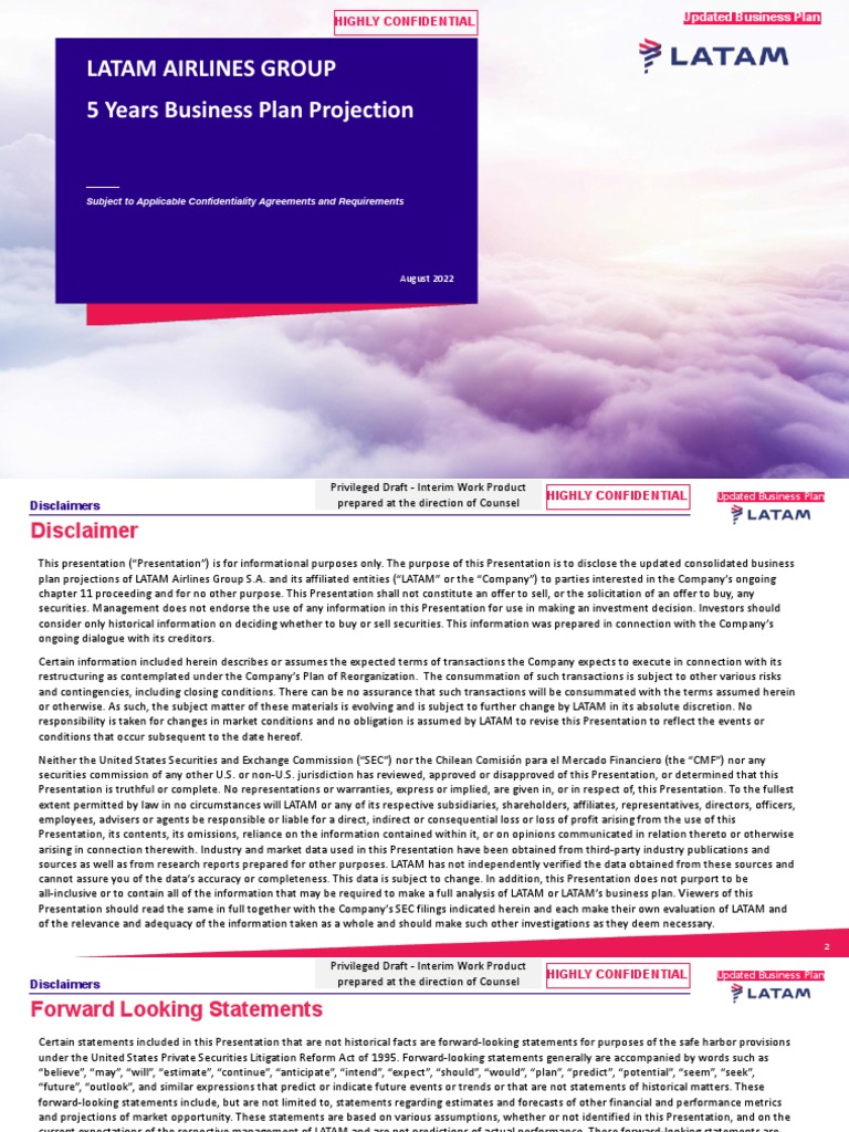 LATAM Airlines 5-Year Business Plan | PDF | Business | Economies