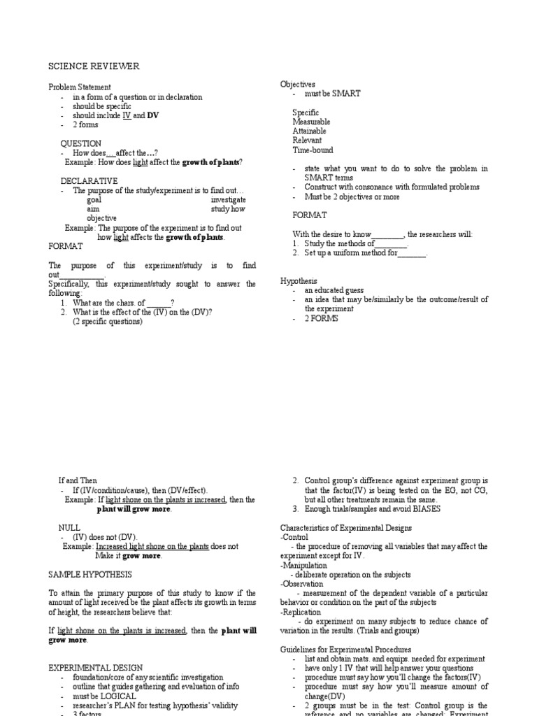 Science Reviewer | PDF | Experiment | Body Mass Index
