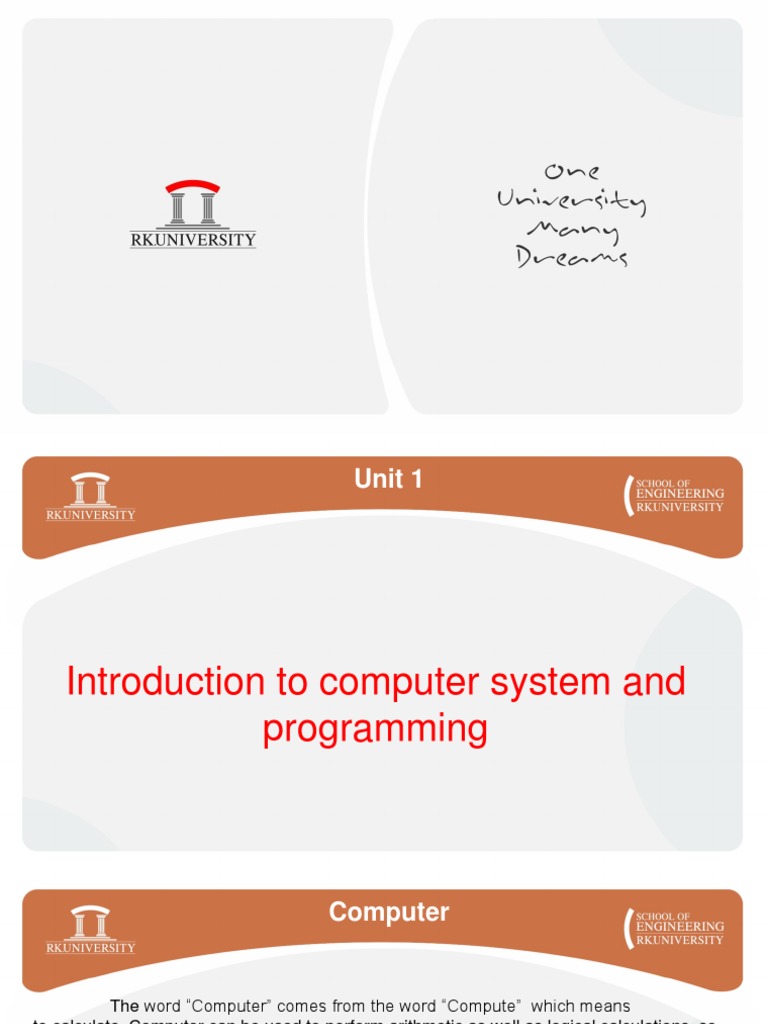 CH-1 Introduction To Computer System and Programming | PDF | Software ...