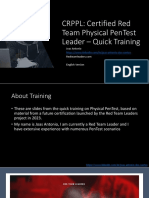 Certified Red Team Physical PenTest Leader - Quick Training