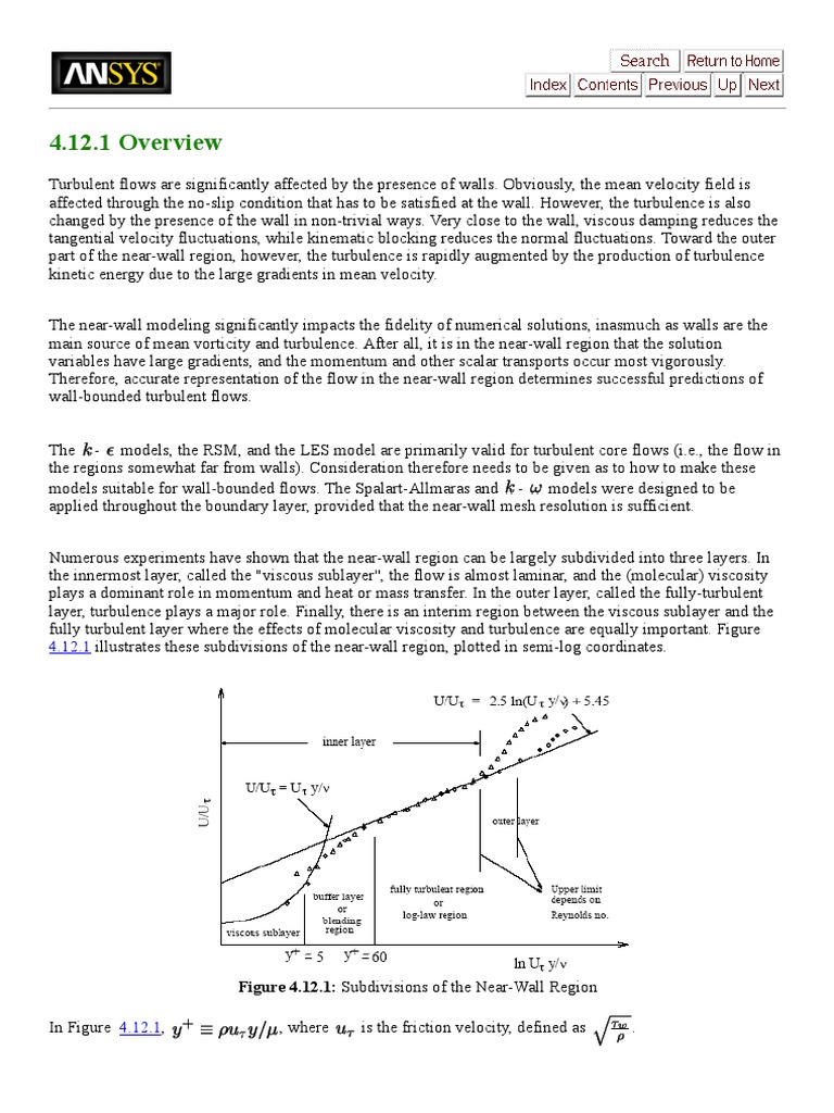 ANSYS FLUENT 12.0 Theory Guide - 4.12.1 Overview | PDF | Turbulence | Viscosity