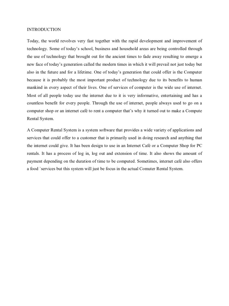 Rental system thesis image