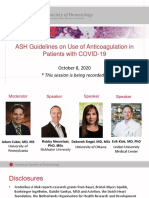 ASH Anticoagulation in COVID19 Webinar