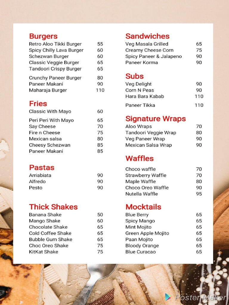 Quench Menu PDF