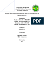 Impacto de Las Actividades Antrópicas de La Industria Petrolera y La Ganadería Bovina