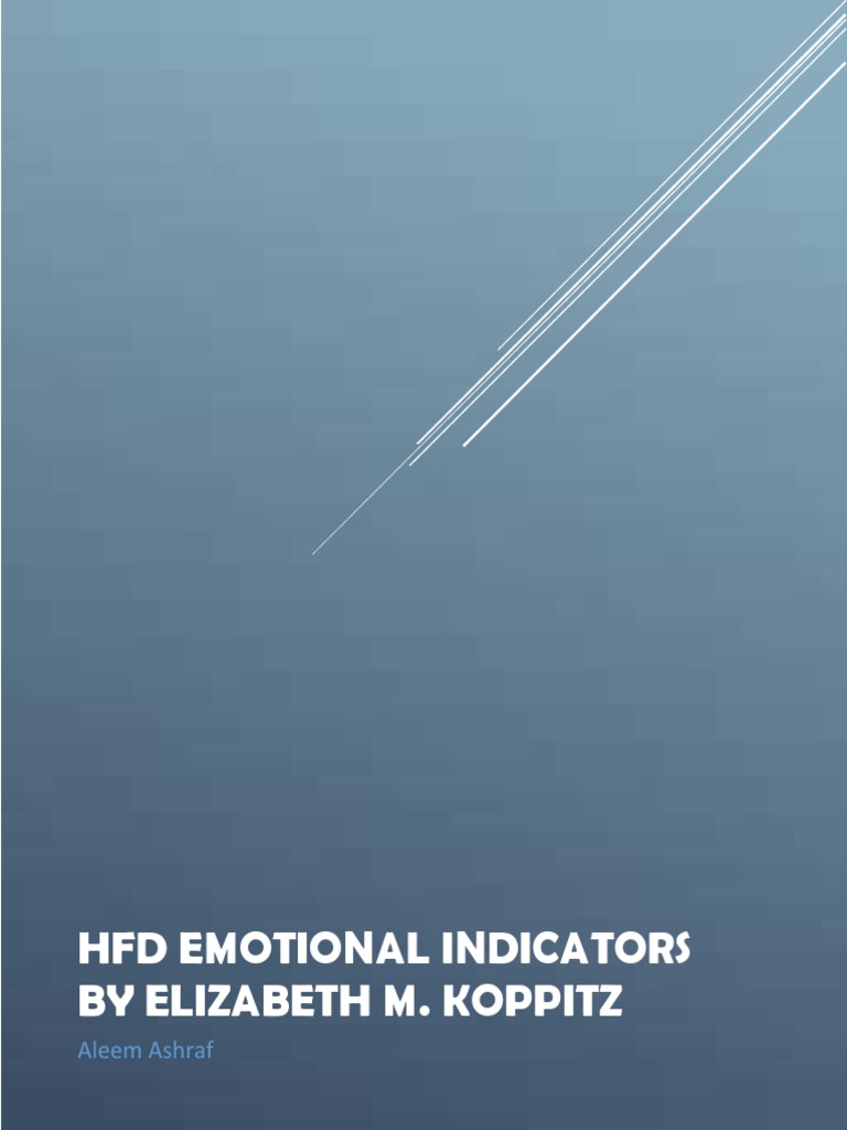 HFD Emotional Indicators PDF Anxiety Aggression