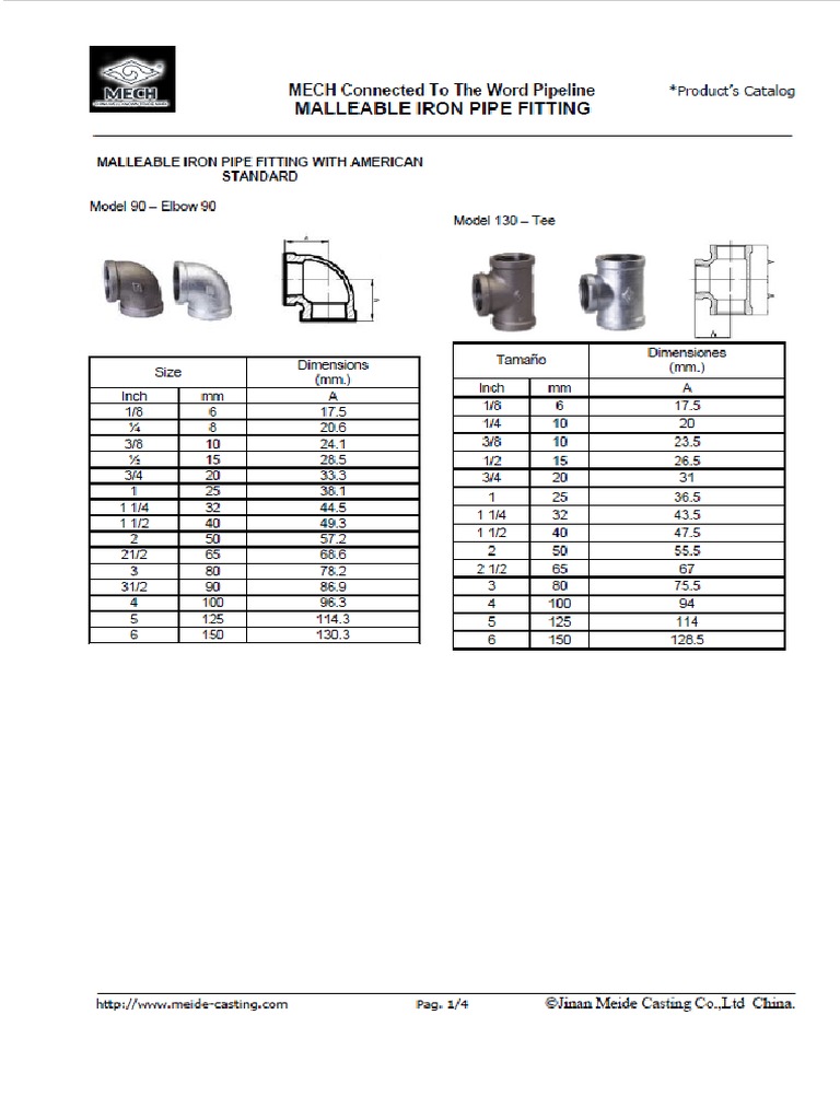 Ficha Tecnica Accesorios Roscados | PDF