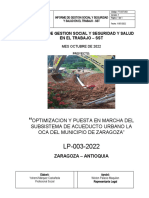 Informe de Gestion Social y SST Acueducto Palma Mes Octubre de 2022