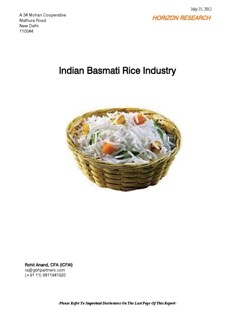 The Best Indian Basmati Rice Industry PDF Rice Stocks