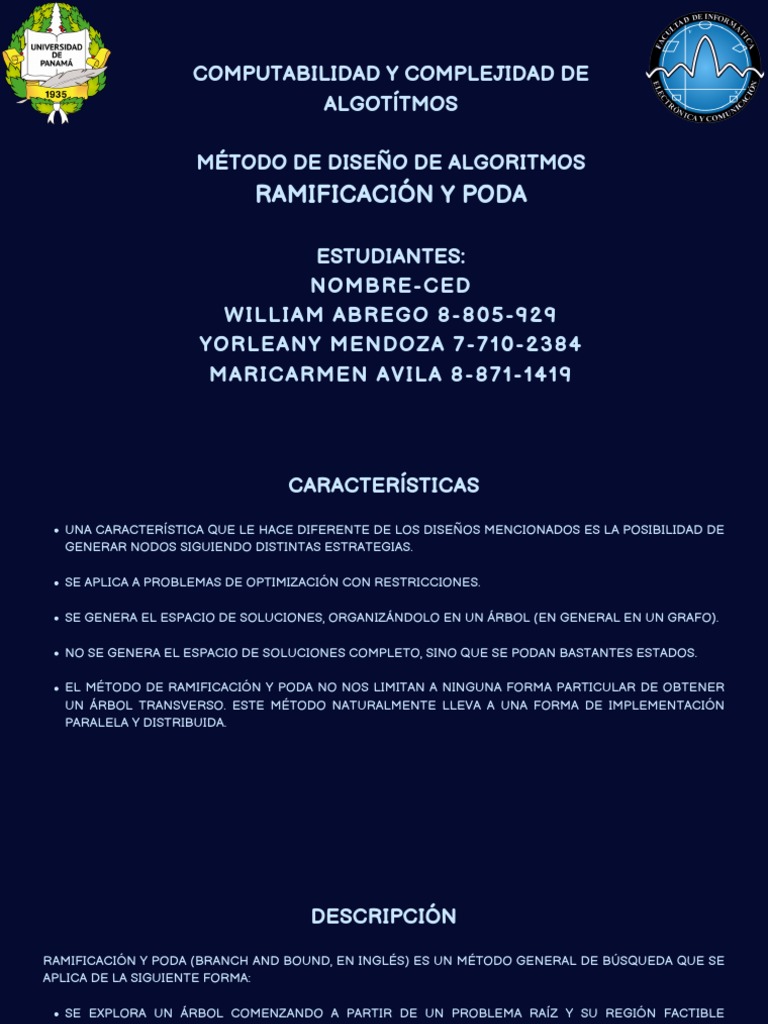 Ramificación y PODA PDF Ciencias de la Computación Informática
