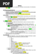 10 Page Long Summary on Self-Defence and Provocation