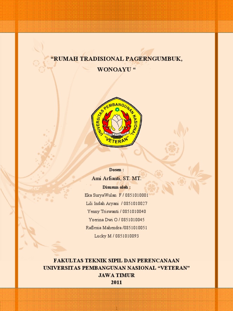 RUMAH TRADISIONAL PAGERNGUMBUK WONOAYU JAWA TIMUR