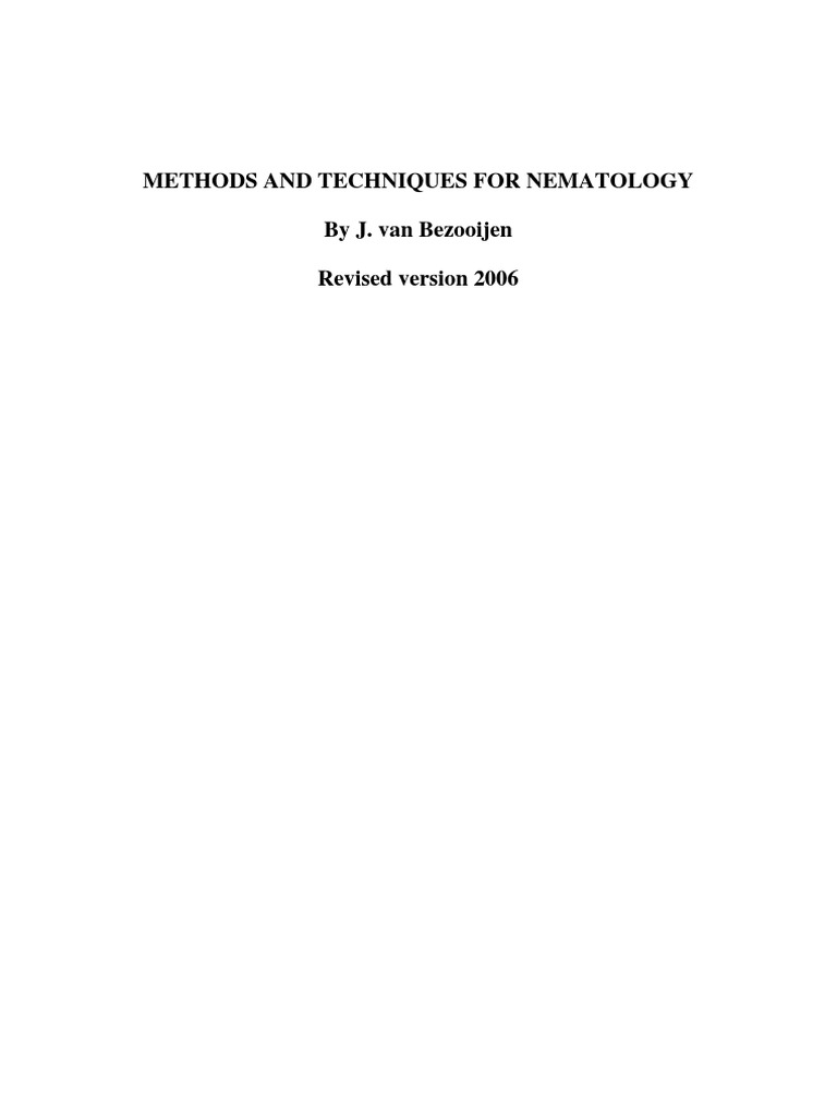 Methodsand Techniquesfor Nematology PDF Sampling Statistics Soil