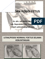 LETAK DAN POSISI FETUS DALAM PELVIS IBU