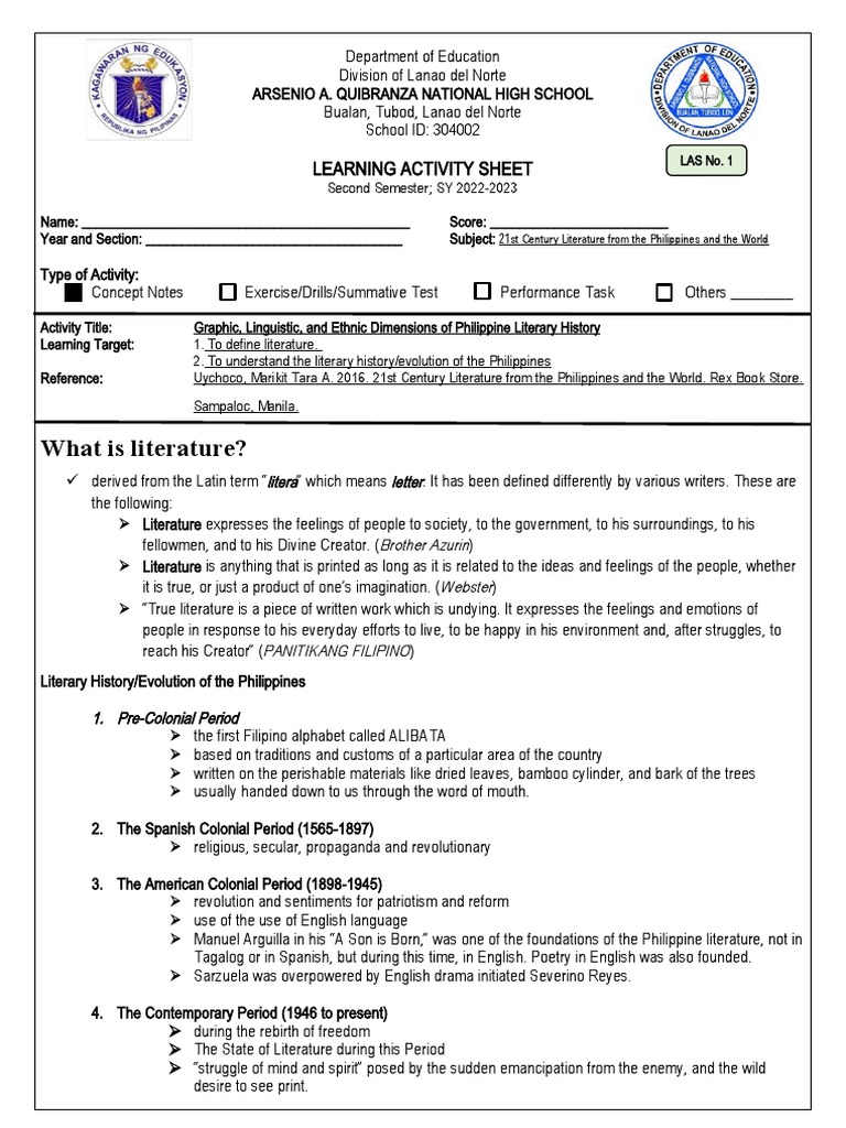 21st Century Learning Activity Sheet | PDF | Philippines