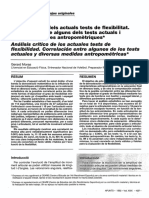 Ar Álisi Crítica Deis Actuáis Tests de Flexibilítat. Ccrrelació Entre Alguns Deis Tests Actuáis I Diverses Mesures Antropométriques