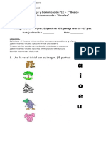 1° Lenguaje PIE 2022 - Guia Evaluada Vocales - 11 Copias - Tamara