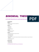 Binomial Theorem Material It Jee