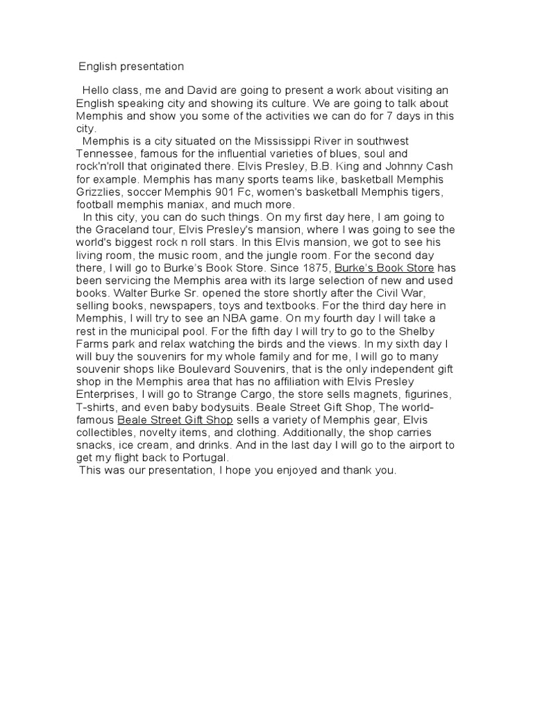 English Presentation | PDF