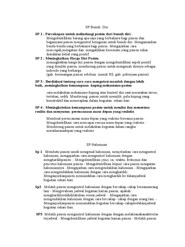 SP Keperawatan Jiwa | PDF