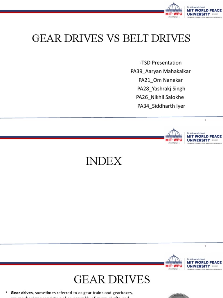 Gear Drives Vs Belt Drives Download Free PDF Belt (Mechanical) Gear