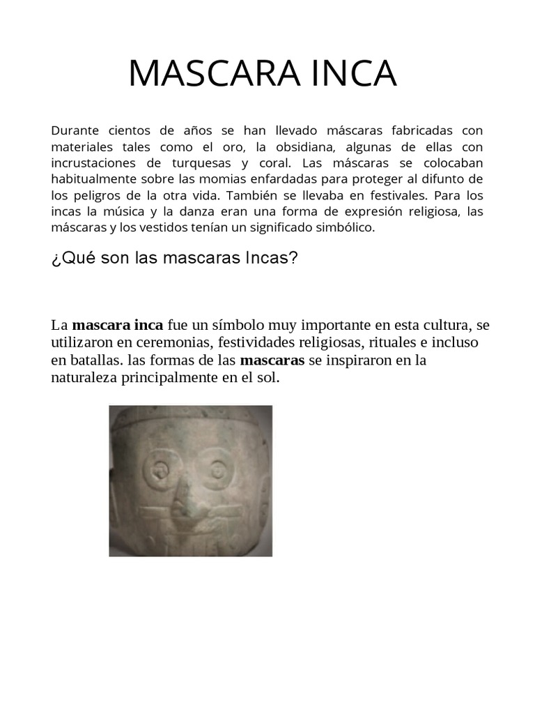 Mascara Inca 2 | PDF