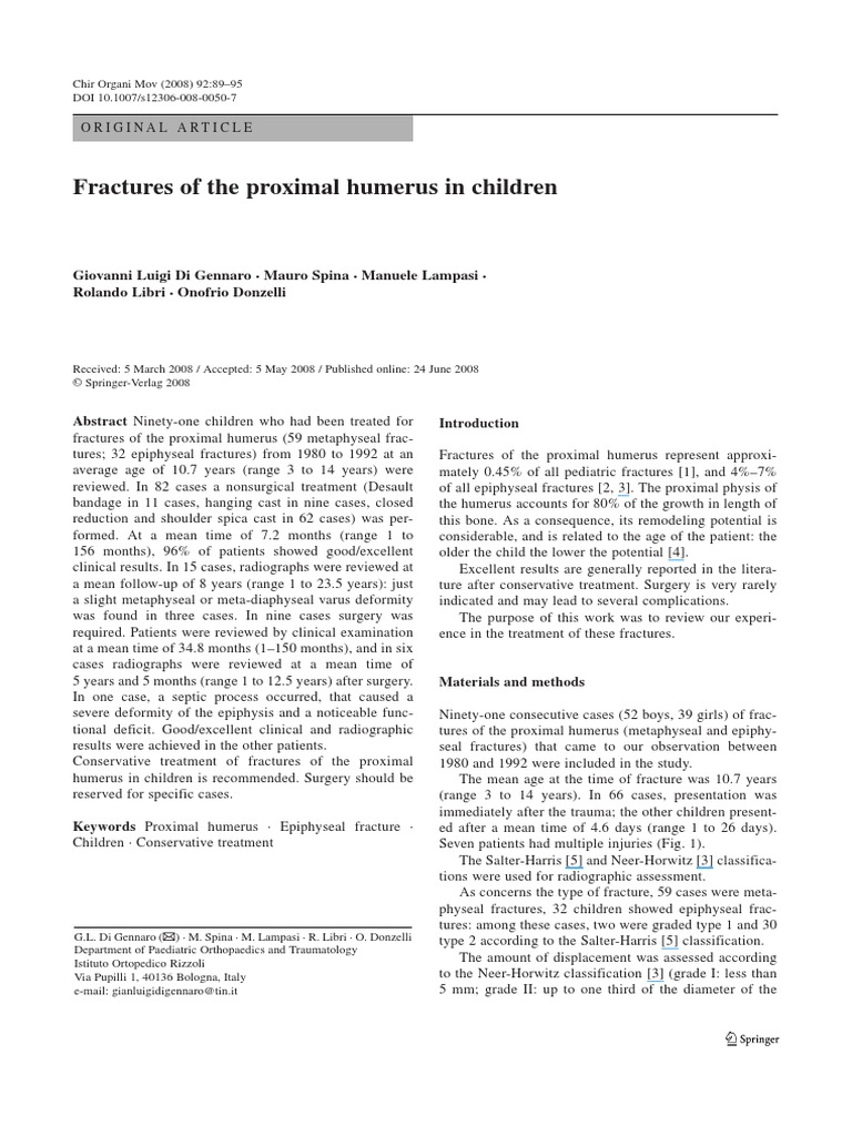 Fracturas de Niño en Ingles PDF Skeletal System Musculoskeletal