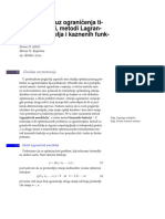 P04. Optimizacija Uz Ograničenja Tipa Jednakosti. Metod Lagranževih Množitelja I Metod Kazenih Funkcija.