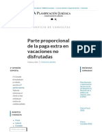 Parte Proporcional de La Paga Extra en Vacaciones No Disfrutadas - Planificación Jurídica