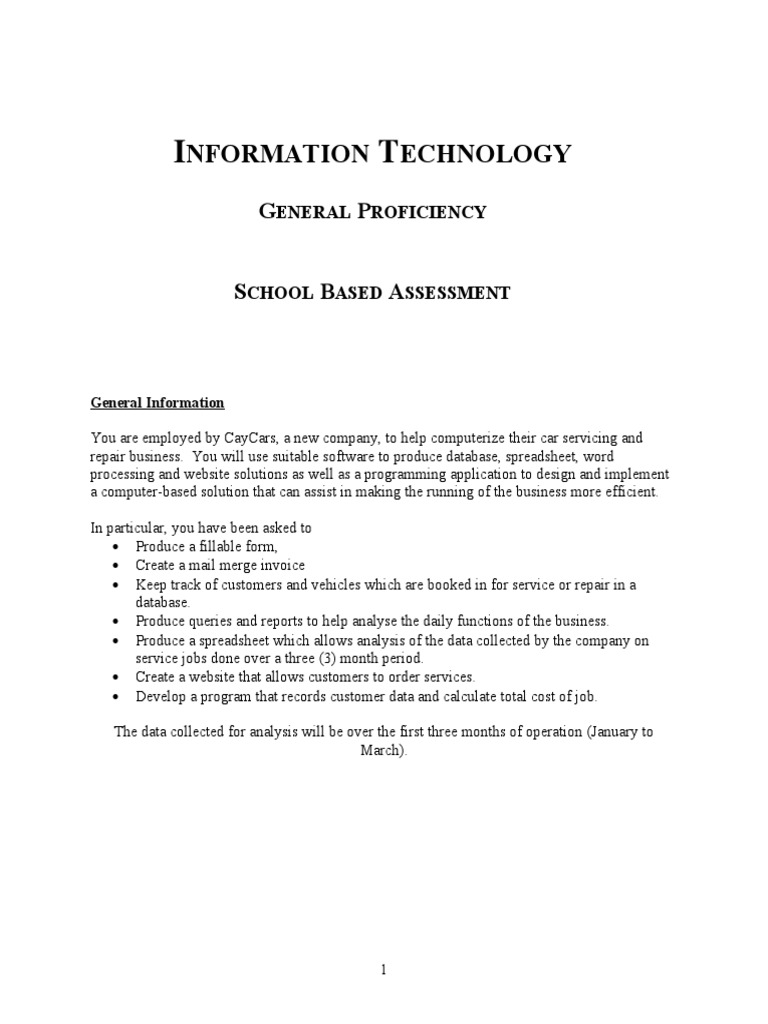 Caycars working document pdf databases spreadsheet