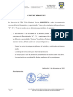 Comunicado 12-2022 Felix Martinez