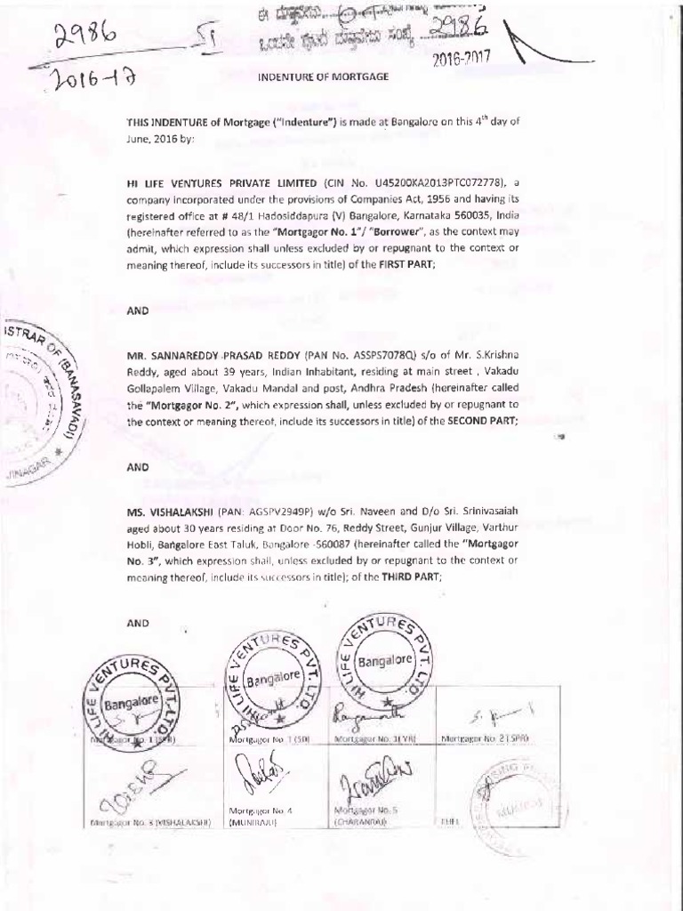 Indenture of Mortgage Agreement | PDF | Mortgage Law | Loans