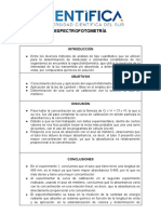 Informe de Espectrofotometría