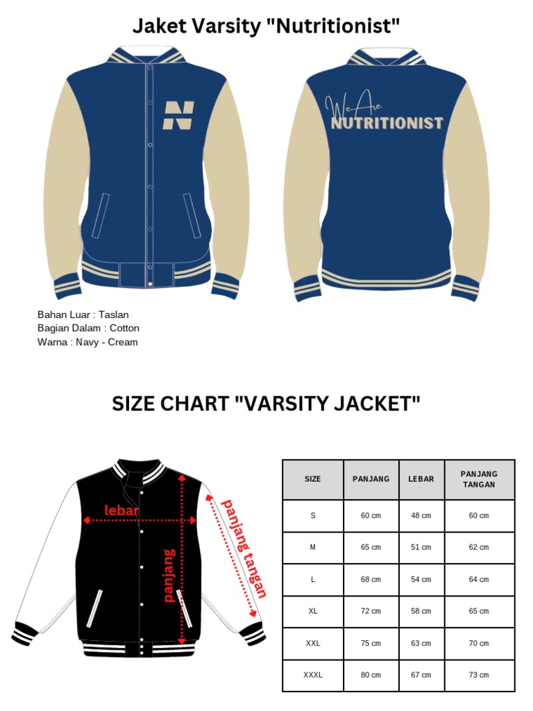 Desain Jaket Varsity Nutritionist | PDF