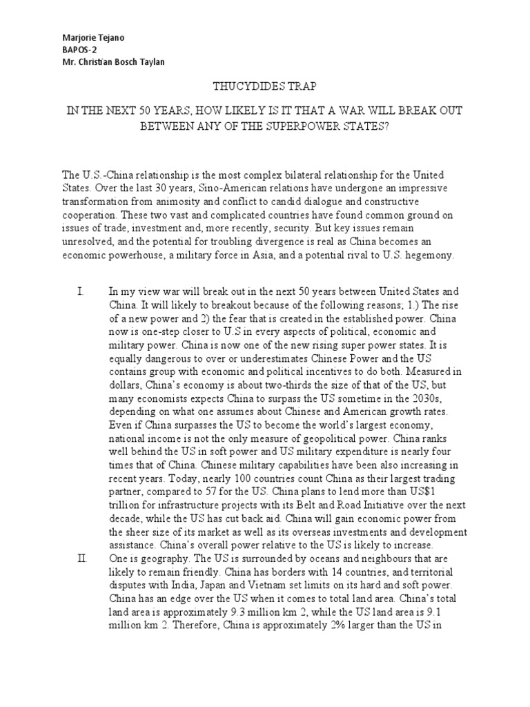 Thucydides Trap | PDF | China | World Politics