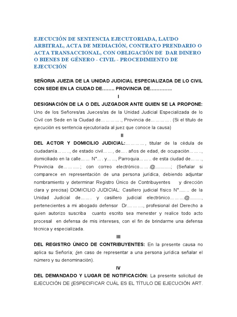 Ejecución de Sentencia Ejecutoriada | PDF | Sentencia (ley) | Ley común