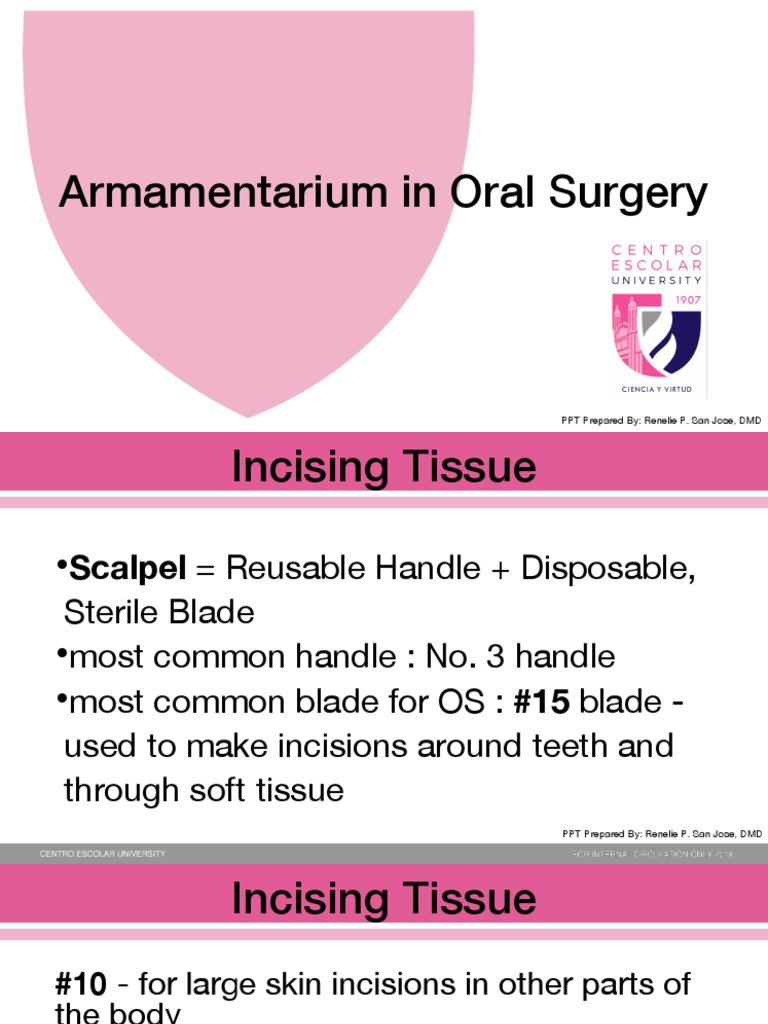 Armamentarium in Oral Surgery PDF Surgical Suture Dentistry Branches