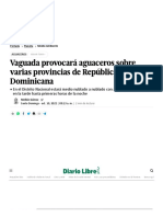 Onamet Pronostica Aguaceros Por Vaguada - Diario Libre