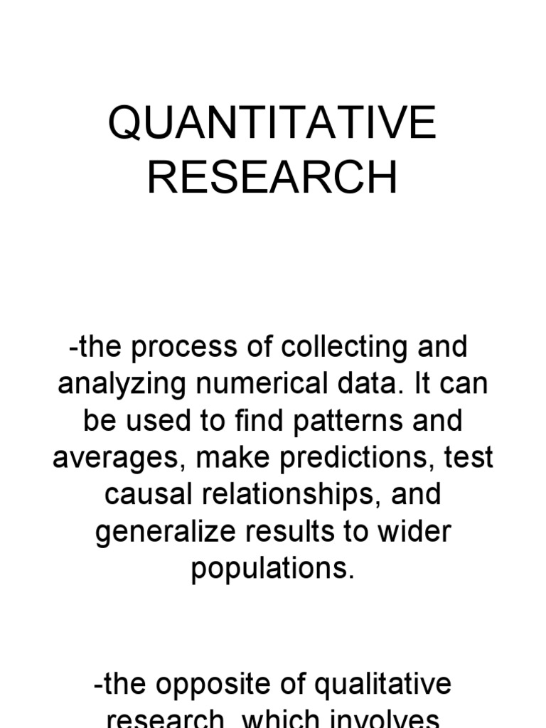 Quantitative Research PDF Quantitative Research Data