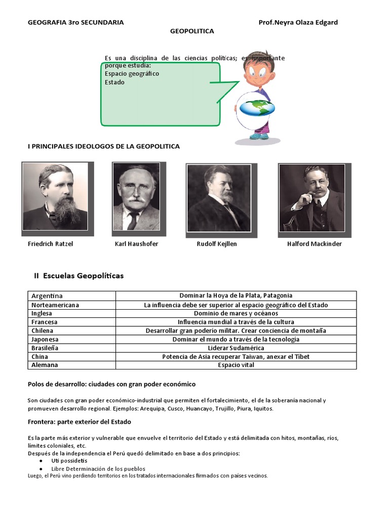 Componentes de la Geografía Política | PDF | Geopolítica | Estado ...