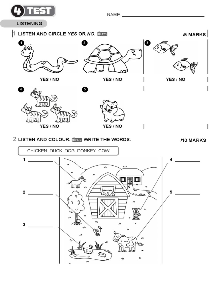 Bright Ideas 1 Unit 4 Test Caps PDF