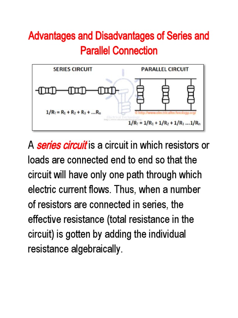 Advantages and Disadvantages of Series and Parallel Connection PDF
