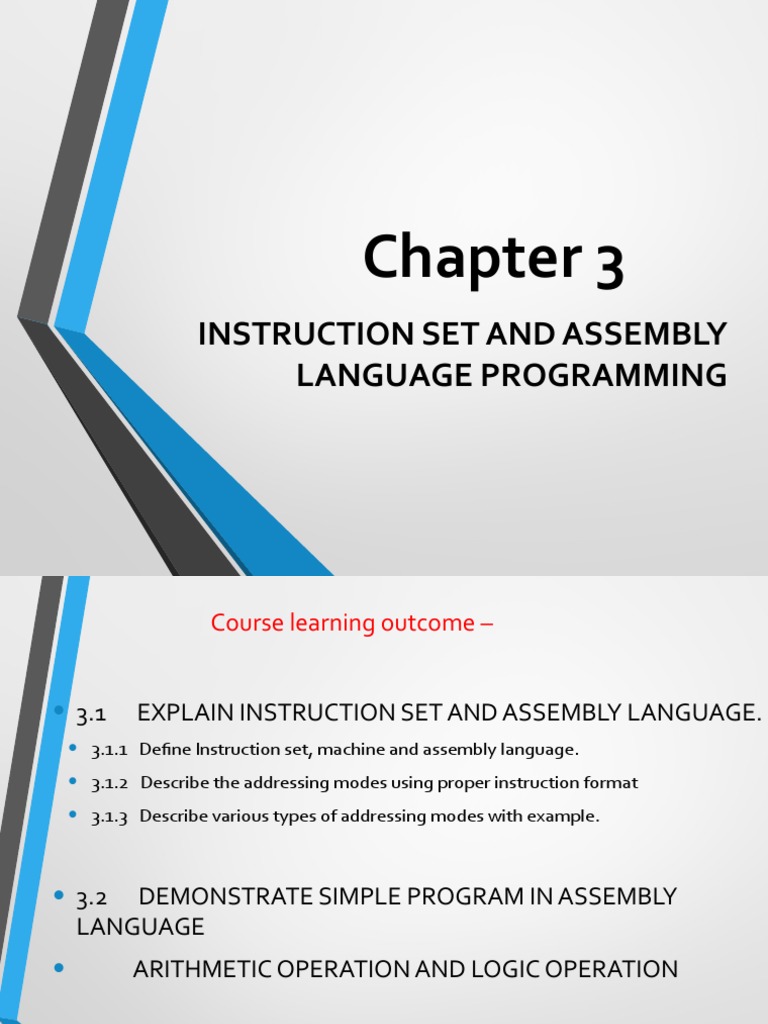 C3 - Instruction Set and Assembly Language Programming (PEMANTAUAN ...