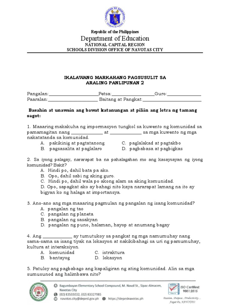 Division Periodic Test in Ap - 2 | PDF